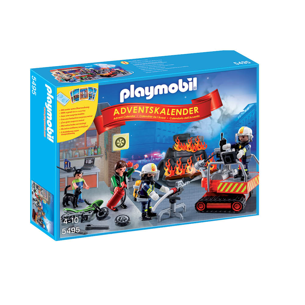 Playmobil julekalender 5495 brandmænd i redningsaktion