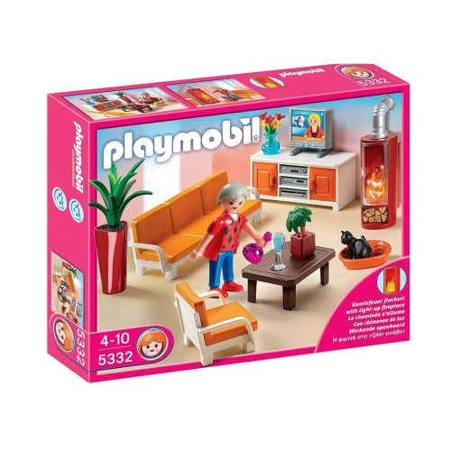 Playmobil Dukkehus dagligstue med pejs