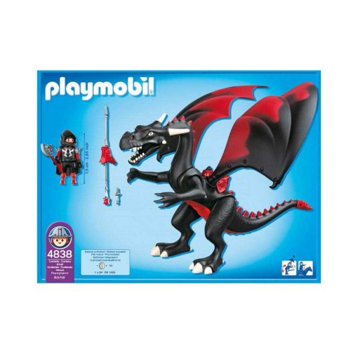 Playmobil ridder med sort Kæmpedrage 4838