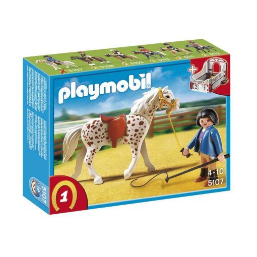 Playmobil Country 5107 Knabstrupper hest med træner og stald