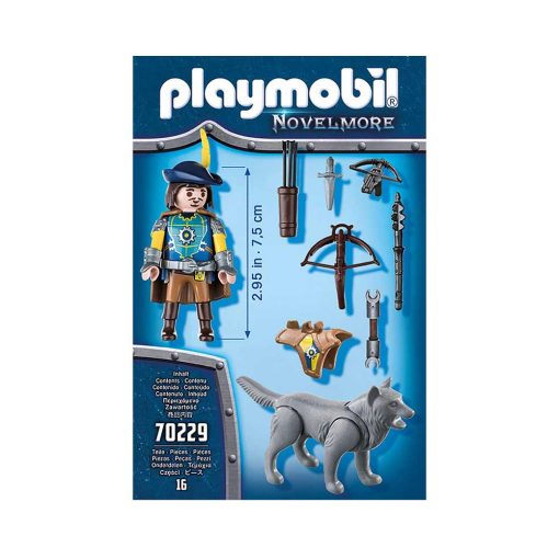 Playmobil armbrøst-skytte med ulv 70229 bagside