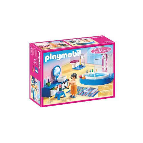 Playmobil dukkehus badeværelse med badekar 70211 kasse