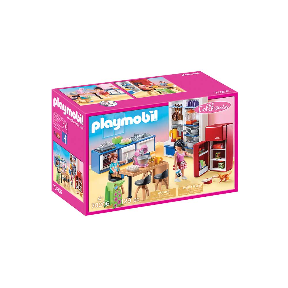 moderne Playmobil dukkehus køkken 70206 æske