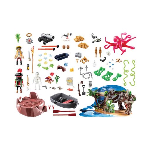 Playmobil julekalender 70322 skattejagt i piratbugten indhold