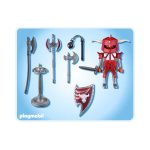 Rød Playmobil ridder med våben 4763 indhold