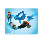 Blå Playmobil stunctcar Racerbil 4181 indhold