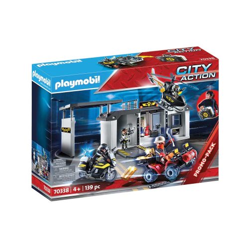Tag med Playmobil politihovedkvarter 70338 kasse