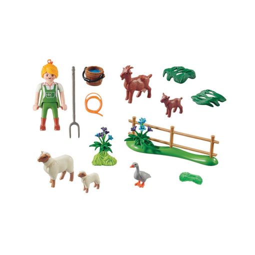 Playmobil bondekone med dyr 70608 indhold