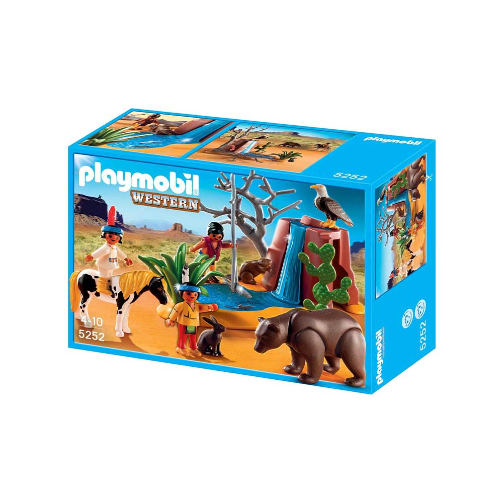 Playmobil indianerbørn med bjørn 5252 kasse