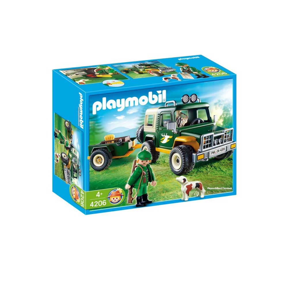 Playmobil skovfoged med jeep 4206 kasse